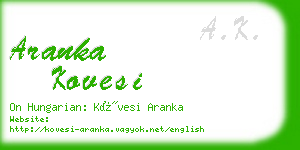 aranka kovesi business card